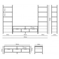 Стенка Crafto Лофт Фрида Бонд 11 графит/дуб золотистый купить в Минске
