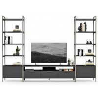 Стенка Crafto Лофт Фрида Бонд 13 графит/латте купить в Минске