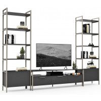 Стенка Crafto Лофт Фрида Бонд 13 графит/латте