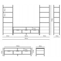 Стенка Crafto Лофт Фрида Бонд 13 графит/латте купить в Минске