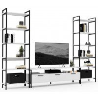 Стенка Crafto Лофт Фрида Симпл 01 белый матовый/черный