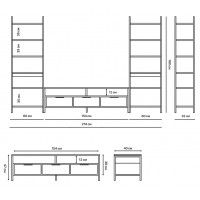 Стенка Crafto Лофт Фрида Симпл 01 белый матовый/черный купить в Минске