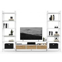 Стенка Crafto Лофт Фрида Симпл 03 белый матовый/дуб золотистый купить в Минске Стенка Crafto Лофт Фрида Симпл 03 белый матовый/дуб золотистый купить в Минске