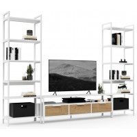 Стенка Crafto Лофт Фрида Симпл 03 белый матовый/дуб золотистый