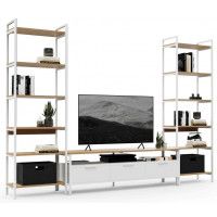 Стенка Crafto Лофт Фрида Симпл 04 дуб золотистый/белый матовый