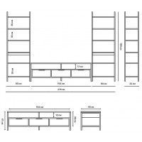 Стенка Crafto Лофт Фрида Симпл 04 дуб золотистый/белый матовый купить в Минске
