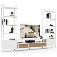 Стенка Crafto Лофт Фрида Симпл 05 белый матовый/дуб золотистый