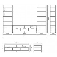 Стенка Crafto Лофт Фрида Симпл 05 белый матовый/дуб золотистый купить в Минске