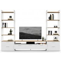 Стенка Crafto Лофт Фрида Квентин 14 белый матовый/дуб золотистый купить в Минске Стенка Crafto Лофт Фрида Квентин 14 белый матовый/дуб золотистый купить в Минске