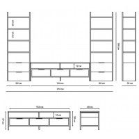 Стенка Crafto Лофт Фрида Квентин 16 дуб золотистый/графит купить в Минске