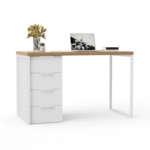 Письменный стол  Кихот Лофт 01 (белый дуб) 