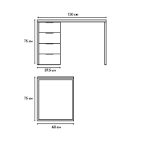 Письменный стол Crafto Кихот Лофт 07 (белый черный дуб) купить в Минске Письменный стол Crafto Кихот Лофт 07 (белый черный дуб) купить в Минске