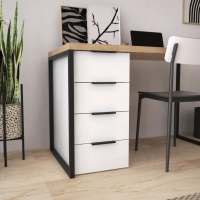 Письменный стол Crafto Кихот Лофт 07 (белый черный дуб) купить в Минске Письменный стол Crafto Кихот Лофт 07 (белый черный дуб) купить в Минске