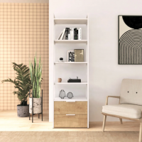 Стеллаж Crafto Квентин Мини Лофт 02 (белый дуб) купить в Минске