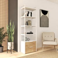 Стеллаж Crafto Квентин Мини Лофт 02 (белый дуб) купить в Минске