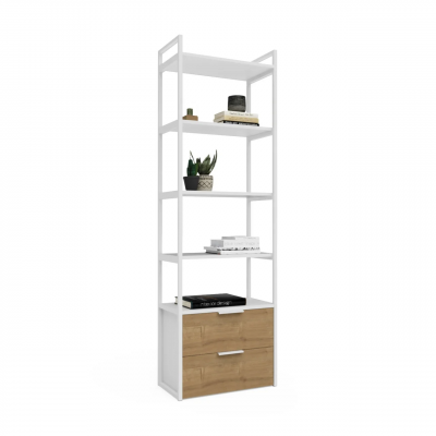 Стеллаж Crafto Квентин Мини Лофт 02 (белый дуб) купить в Минске