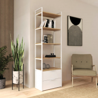 Стеллаж Crafto Квентин Мини Лофт 04 (дуб белый) купить в Минске