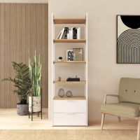 Стеллаж Crafto Квентин Мини Лофт 04 (дуб белый) купить в Минске