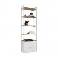 Стеллаж Crafto Квентин Мини Лофт 04 (дуб белый)