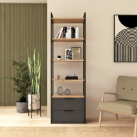 Стеллаж Crafto Квентин Мини Лофт 05 (дуб графит) купить в Минске