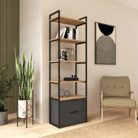 Стеллаж Crafto Квентин Мини Лофт 05 (дуб графит) купить в Минске