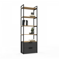 Стеллаж Crafto Квентин Мини Лофт 05 (дуб графит)