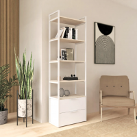 Стеллаж Crafto Квентин Мини Лофт 06 (каштан белый) купить в Минске