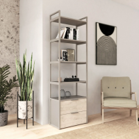 Стеллаж Crafto Квентин Мини Лофт 07 (латте каштан) купить в Минске