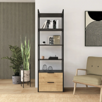 Стеллаж Crafto Квентин Мини Лофт 08 (графит дуб) купить в Минске