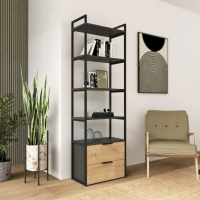 Стеллаж Crafto Квентин Мини Лофт 08 (графит дуб) купить в Минске