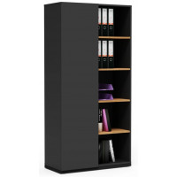 Шкаф офисный Crafto Люк 06 графит / золотистый дуб