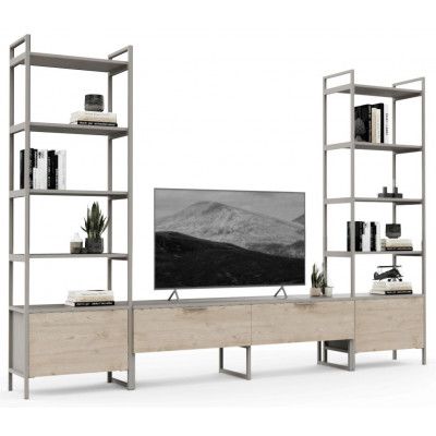 Стенка Crafto Лофт Рокки Бонд 08 каштан/латте купить в Минске