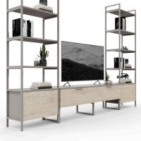 Стенка Crafto Лофт Рокки Бонд 08 каштан/латте купить в Минске