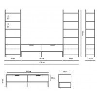 Стенка Crafto Лофт Рокки Бонд 08 каштан/латте купить в Минске