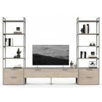 Стенка Crafto Лофт Рокки Квентин 09 каштан/латте купить в Минске