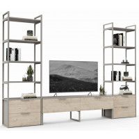 Стенка Crafto Лофт Рокки Квентин 09 каштан/латте