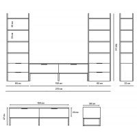 Стенка Crafto Лофт Рокки Квентин 09 каштан/латте купить в Минске