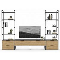 Стенка Crafto Лофт Рокки Квентин 10 золотистый дуб/графит купить в Минске Стенка Crafto Лофт Рокки Квентин 10 золотистый дуб/графит купить в Минске