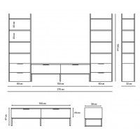 Стенка Crafto Лофт Рокки Квентин 11 графит/золотистый дуб купить в Минске Стенка Crafto Лофт Рокки Квентин 11 графит/золотистый дуб купить в Минске