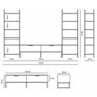 Стенка Crafto Лофт Рокки Симпл 01 белый матовый/золотистый дуб купить в Минске