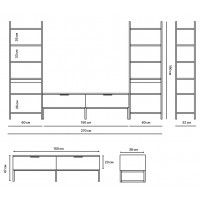 Стенка Crafto Лофт Рокки Симпл 02 золотистый дуб/белый матовый купить в Минске