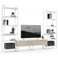 Стенка Crafto Лофт Рокки Симпл 03 каштан/белый матовый