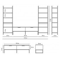 Стенка Crafto Лофт Рокки Симпл 03 каштан/белый матовый купить в Минске