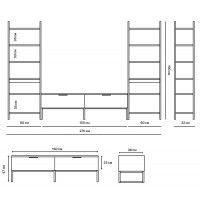 Стенка Crafto Лофт Рокки Симпл 05 белый матовый/каштан купить в Минске