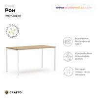 Письменный стол Crafto Рон Лофт 02 белый металл/золотистый дуб купить в Минске