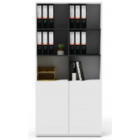 Шкаф офисный Crafto Сид 02 белый / графит