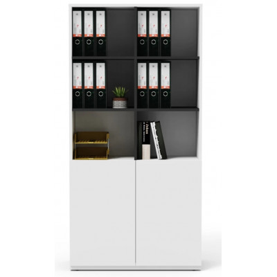 Шкаф офисный Crafto Сид 02 белый / графит купить в Минске