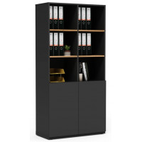 Шкаф офисный Crafto Сид 03 графит / дуб золотистый