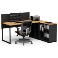 Письменный стол Crafto Тор Хлоя с тумбой 03 дуб золотистый / черный / графит