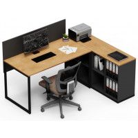 Письменный стол Crafto Тор Хлоя с тумбой 03 дуб золотистый / черный / графит купить в Минске